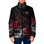Essendon Bombers Padded Jacket Urban Graffiti Street Art - Bold Abstract Spray Paint