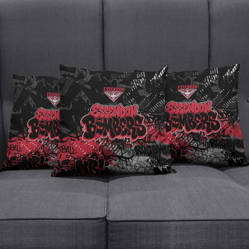 Essendon Bombers Pillow Cover Urban Graffiti Street Art - Bold Abstract Spray Paint