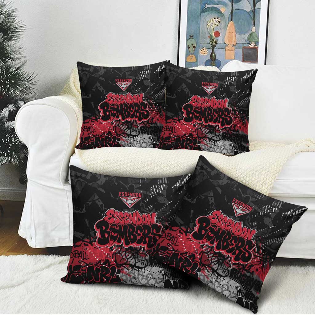 Essendon Bombers Pillow Cover Urban Graffiti Street Art - Bold Abstract Spray Paint