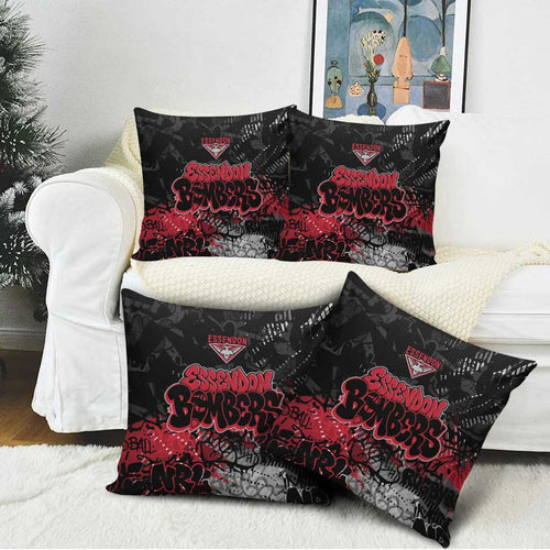 Essendon Bombers Pillow Cover Urban Graffiti Street Art - Bold Abstract Spray Paint