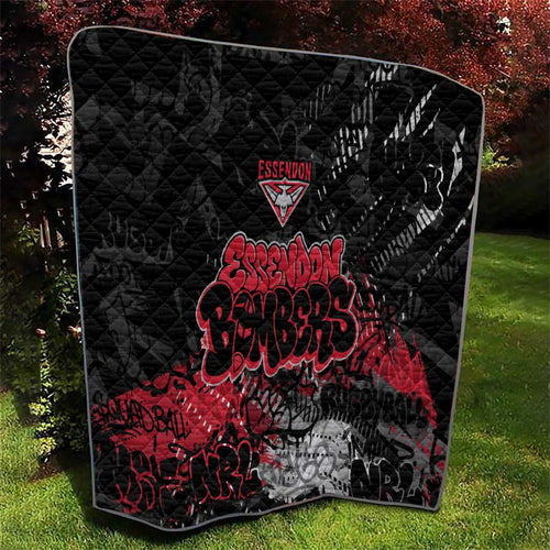 Essendon Bombers Quilt Urban Graffiti Street Art - Bold Abstract Spray Paint