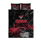 Essendon Bombers Quilt Bed Set Urban Graffiti Street Art - Bold Abstract Spray Paint