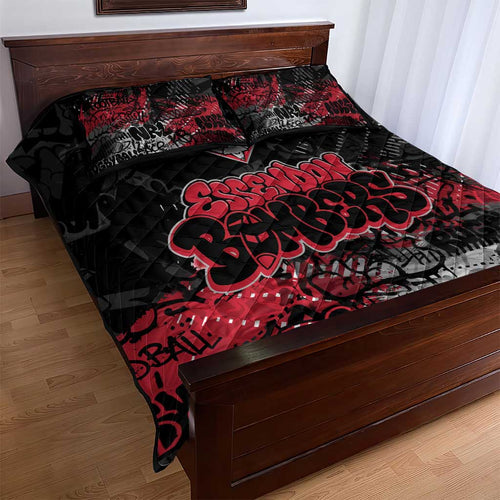 Essendon Bombers Quilt Bed Set Urban Graffiti Street Art - Bold Abstract Spray Paint