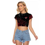 Essendon Bombers Raglan Cropped T Shirt Urban Graffiti Street Art - Bold Abstract Spray Paint
