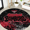 Essendon Bombers Round Carpet Urban Graffiti Street Art - Bold Abstract Spray Paint