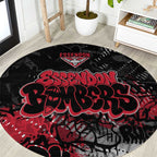 Essendon Bombers Round Carpet Urban Graffiti Street Art - Bold Abstract Spray Paint
