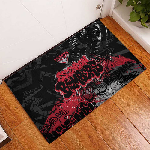Essendon Bombers Rubber Doormat Urban Graffiti Street Art - Bold Abstract Spray Paint