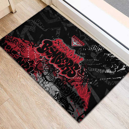 Essendon Bombers Rubber Doormat Urban Graffiti Street Art - Bold Abstract Spray Paint