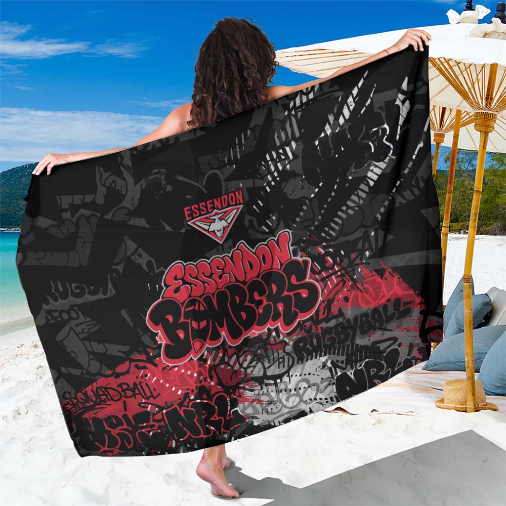 Essendon Bombers Sarong Urban Graffiti Street Art - Bold Abstract Spray Paint