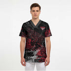 Essendon Bombers Scrub Top Urban Graffiti Street Art - Bold Abstract Spray Paint