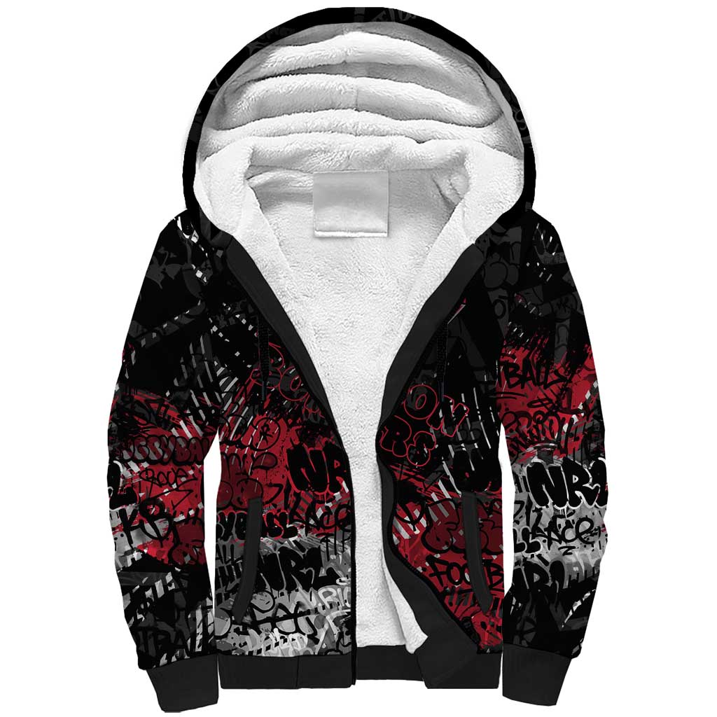 Essendon Bombers Sherpa Hoodie Urban Graffiti Street Art - Bold Abstract Spray Paint