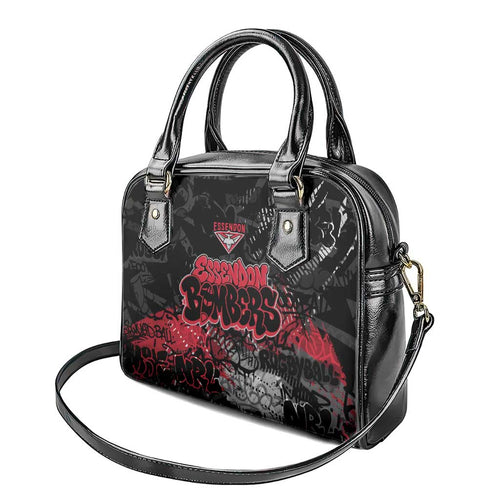 Essendon Bombers Shoulder Handbag Urban Graffiti Street Art - Bold Abstract Spray Paint