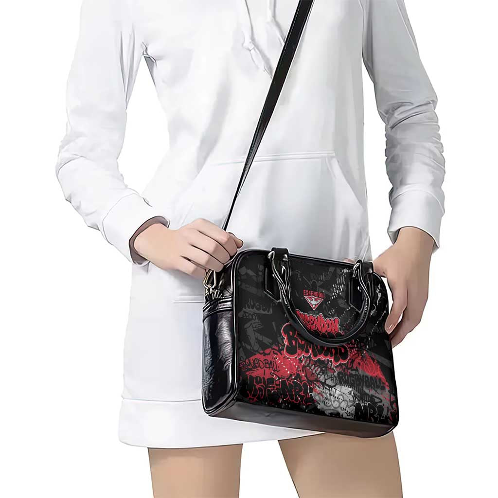 Essendon Bombers Shoulder Handbag Urban Graffiti Street Art - Bold Abstract Spray Paint