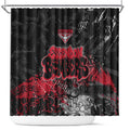 Essendon Bombers Shower Curtain Urban Graffiti Street Art - Bold Abstract Spray Paint