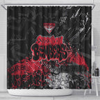 Essendon Bombers Shower Curtain Urban Graffiti Street Art - Bold Abstract Spray Paint