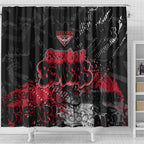 Essendon Bombers Shower Curtain Urban Graffiti Street Art - Bold Abstract Spray Paint