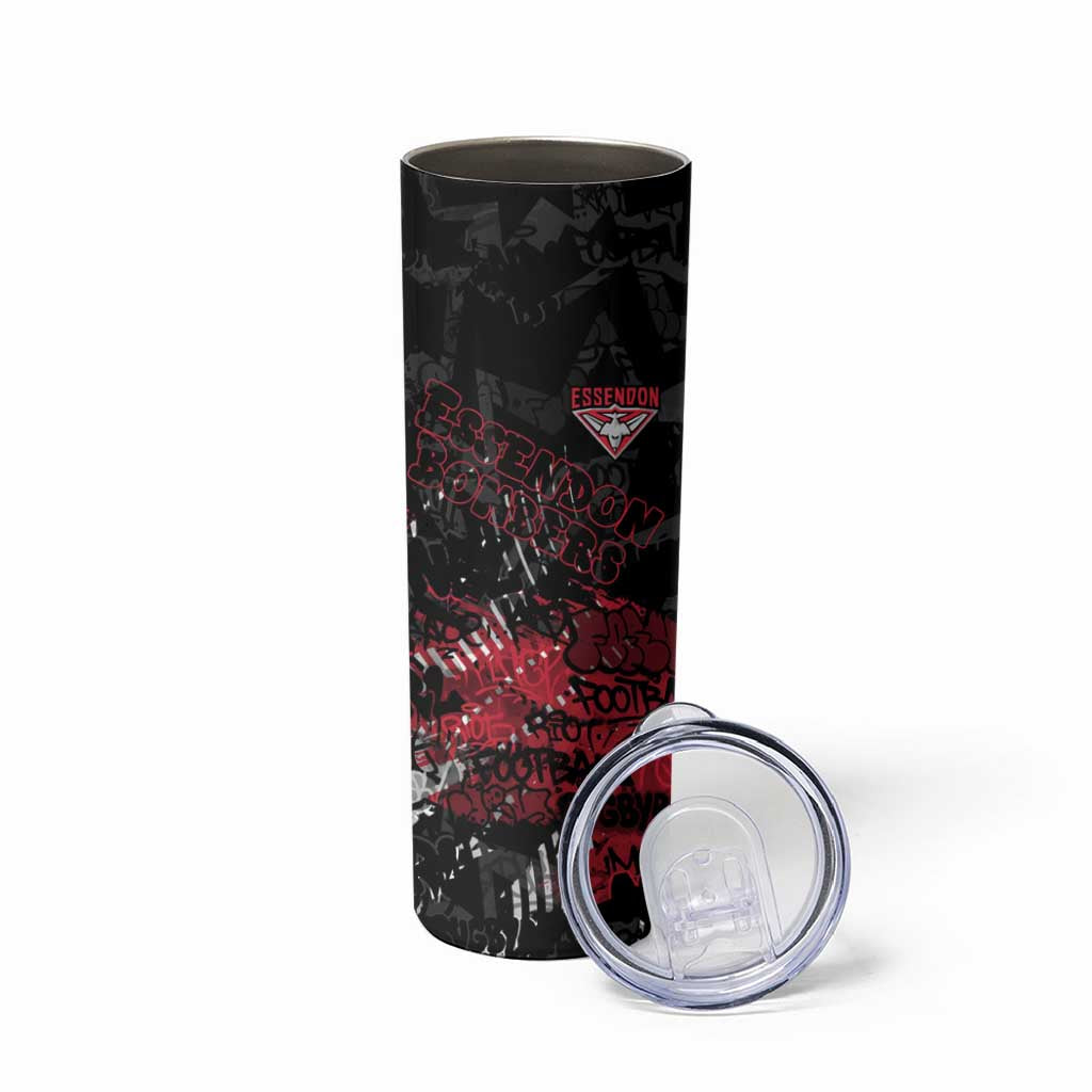 Essendon Bombers Skinny Tumbler Urban Graffiti Street Art - Bold Abstract Spray Paint