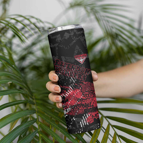 Essendon Bombers Skinny Tumbler Urban Graffiti Street Art - Bold Abstract Spray Paint