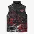 Essendon Bombers Sleeveless Puffer Jacket Urban Graffiti Street Art - Bold Abstract Spray Paint