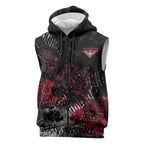 Essendon Bombers Sleeveless Zip Hoodie Urban Graffiti Street Art - Bold Abstract Spray Paint