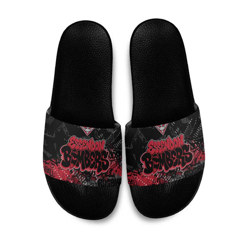 Essendon Bombers Slide Sandals Urban Graffiti Street Art - Bold Abstract Spray Paint