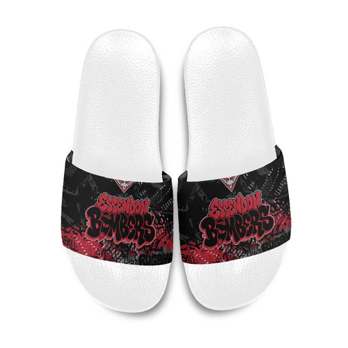 Essendon Bombers Slide Sandals Urban Graffiti Street Art - Bold Abstract Spray Paint