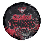 Essendon Bombers Spare Tire Cover Urban Graffiti Street Art - Bold Abstract Spray Paint