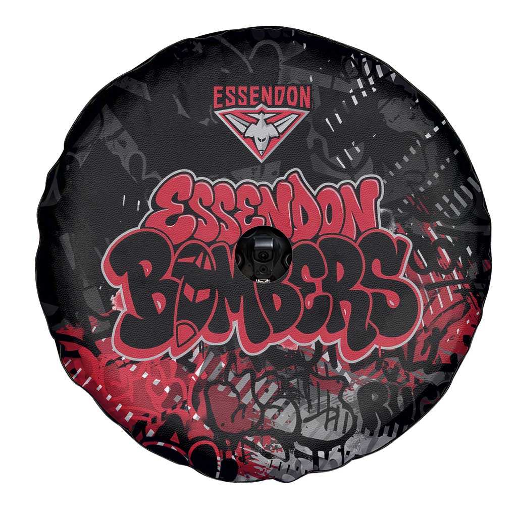 Essendon Bombers Spare Tire Cover Urban Graffiti Street Art - Bold Abstract Spray Paint