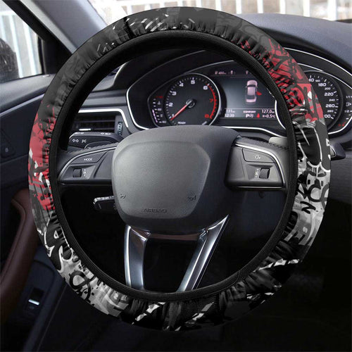 Essendon Bombers Steering Wheel Cover Urban Graffiti Street Art - Bold Abstract Spray Paint