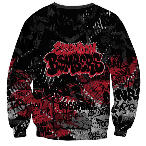 Essendon Bombers Sweatshirt Urban Graffiti Street Art - Bold Abstract Spray Paint