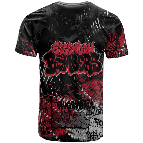 Essendon Bombers T Shirt Urban Graffiti Street Art - Bold Abstract Spray Paint