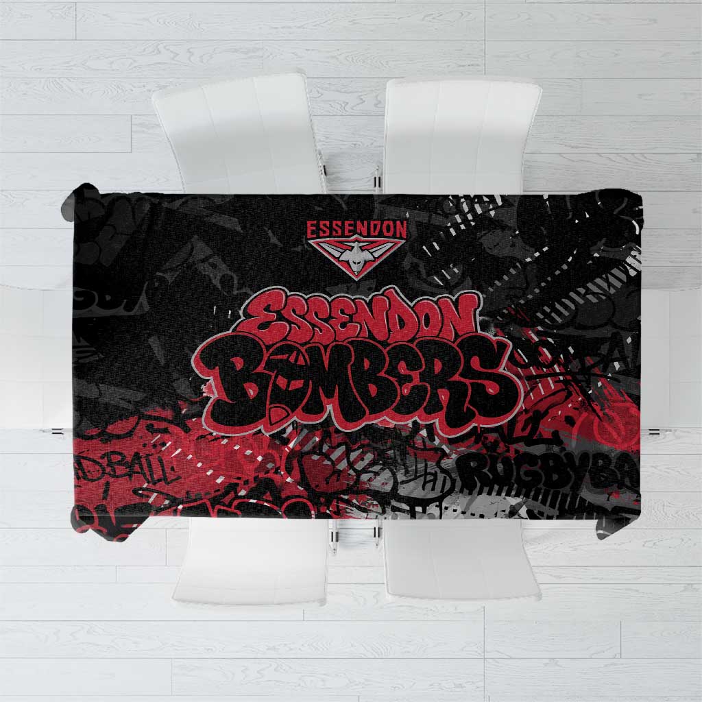 Essendon Bombers Tablecloth Urban Graffiti Street Art - Bold Abstract Spray Paint