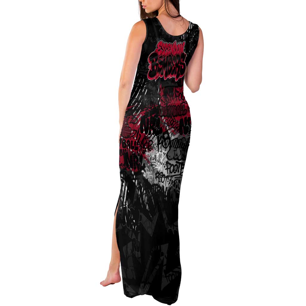 Essendon Bombers Tank Maxi Dress Urban Graffiti Street Art - Bold Abstract Spray Paint