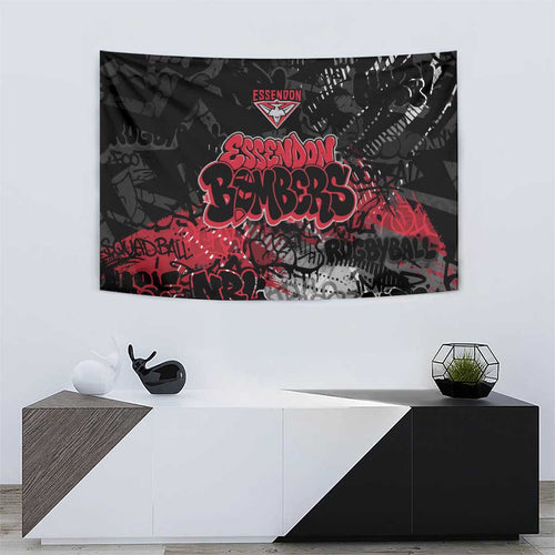 Essendon Bombers Tapestry Urban Graffiti Street Art - Bold Abstract Spray Paint