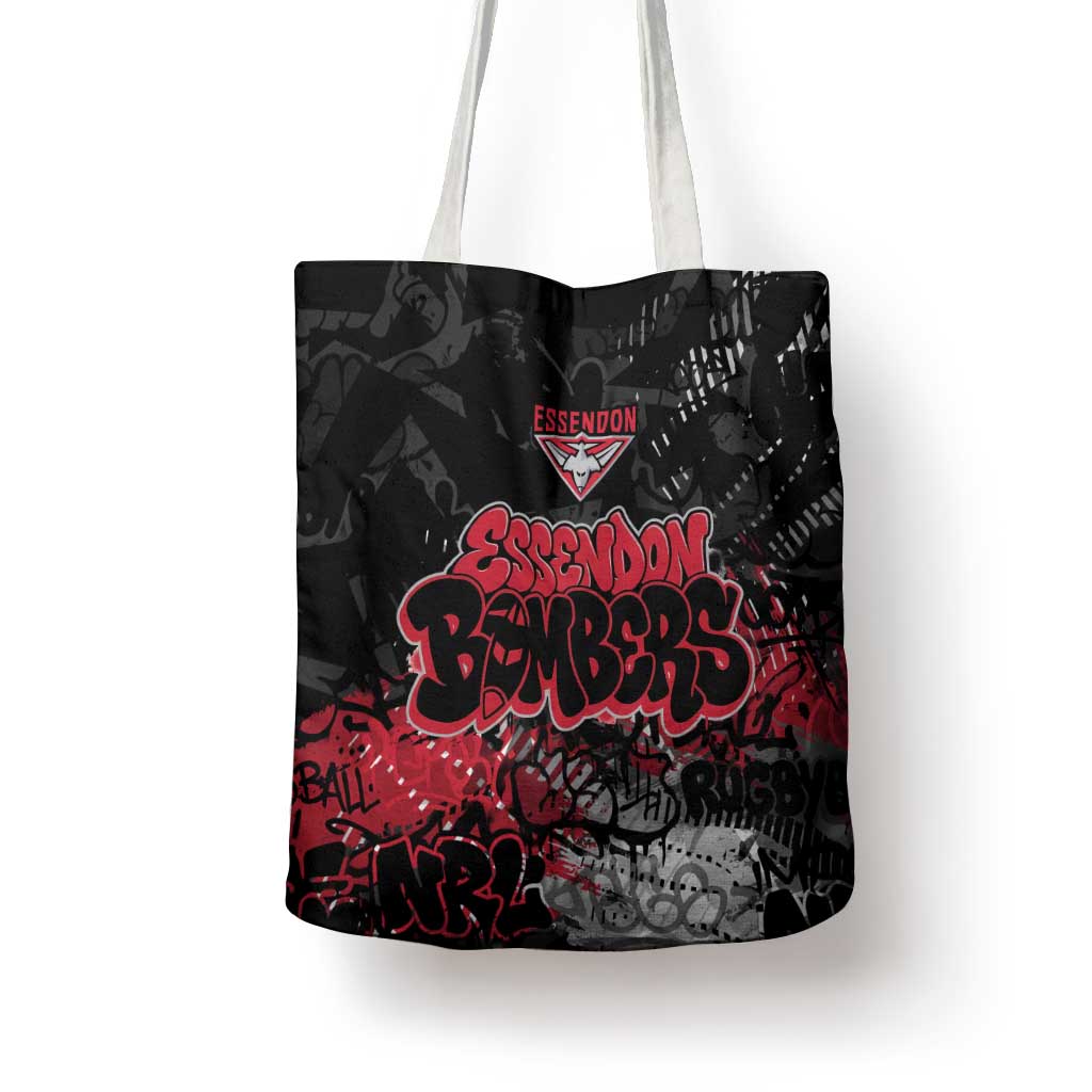 Essendon Bombers Tote Bag Urban Graffiti Street Art - Bold Abstract Spray Paint