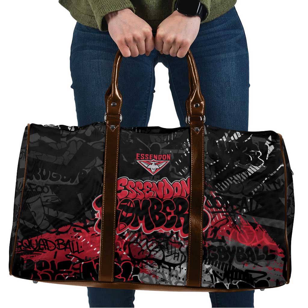 Essendon Bombers Travel Bag Urban Graffiti Street Art - Bold Abstract Spray Paint