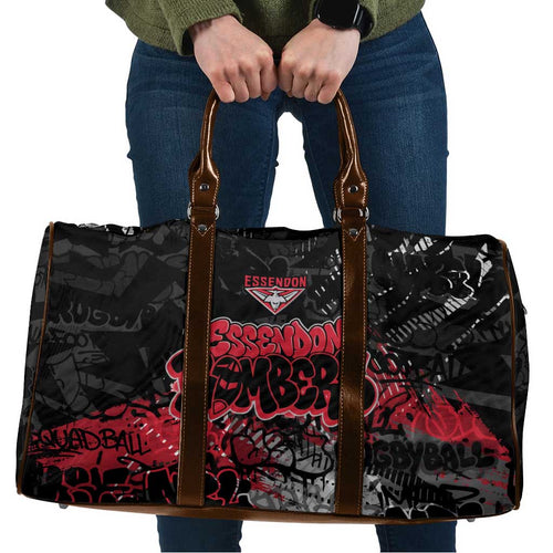 Essendon Bombers Travel Bag Urban Graffiti Street Art - Bold Abstract Spray Paint