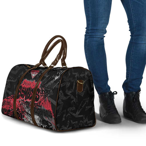 Essendon Bombers Travel Bag Urban Graffiti Street Art - Bold Abstract Spray Paint
