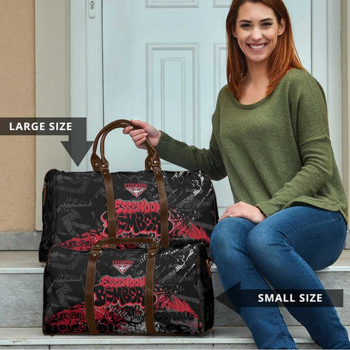 Essendon Bombers Travel Bag Urban Graffiti Street Art - Bold Abstract Spray Paint