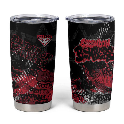 Essendon Bombers Tumbler Cup Urban Graffiti Street Art - Bold Abstract Spray Paint