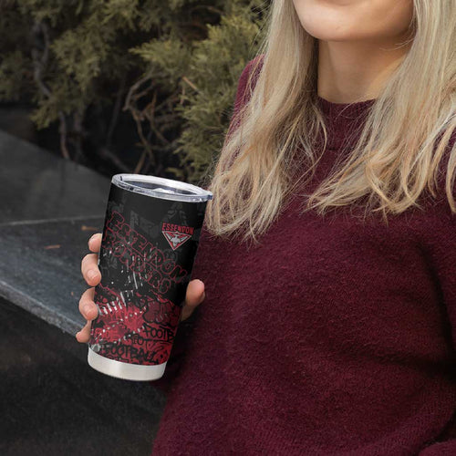 Essendon Bombers Tumbler Cup Urban Graffiti Street Art - Bold Abstract Spray Paint