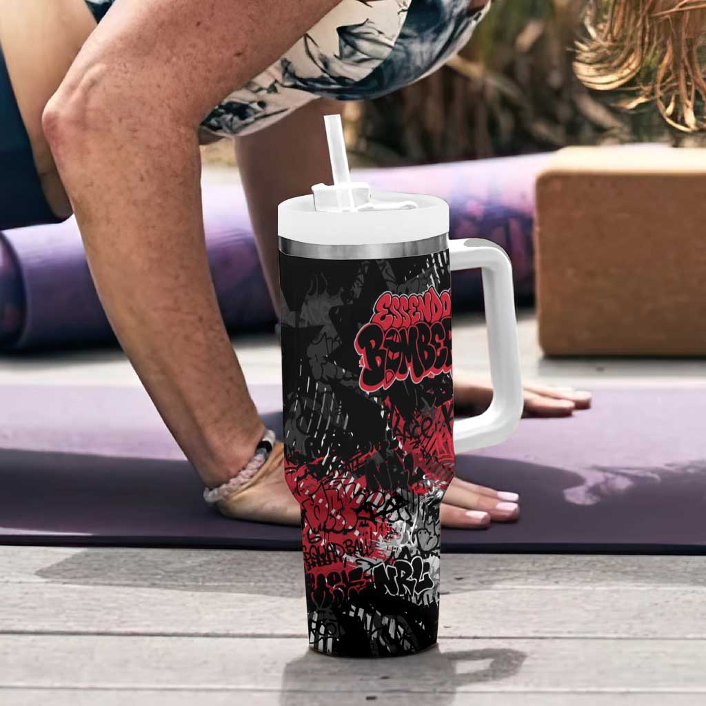 Essendon Bombers Tumbler With Handle Urban Graffiti Street Art - Bold Abstract Spray Paint