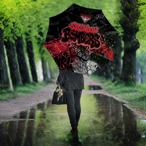 Essendon Bombers Umbrella Urban Graffiti Street Art - Bold Abstract Spray Paint