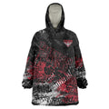 Essendon Bombers Wearable Blanket Hoodie Urban Graffiti Street Art - Bold Abstract Spray Paint