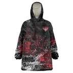 Essendon Bombers Wearable Blanket Hoodie Urban Graffiti Street Art - Bold Abstract Spray Paint