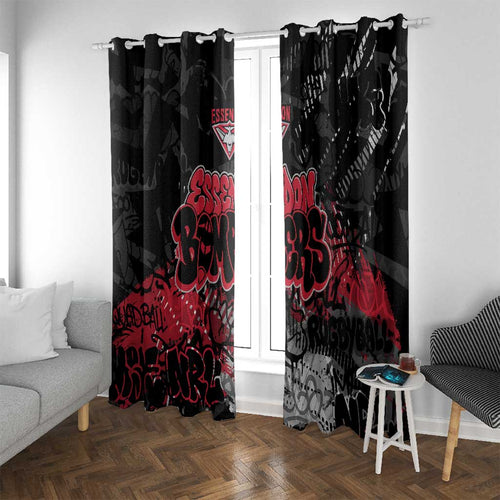 Essendon Bombers Window Curtain Urban Graffiti Street Art - Bold Abstract Spray Paint