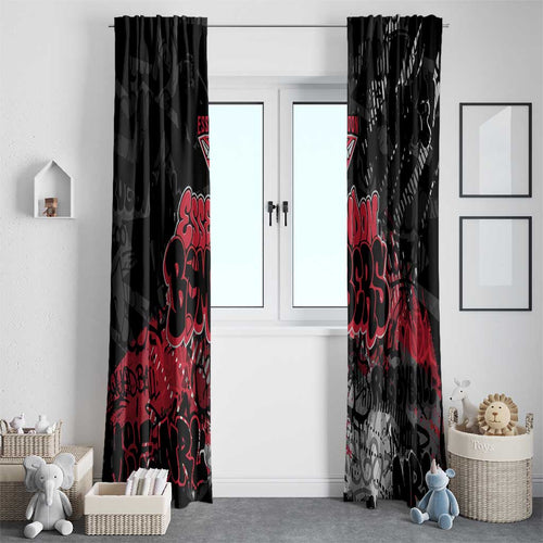Essendon Bombers Window Curtain Urban Graffiti Street Art - Bold Abstract Spray Paint