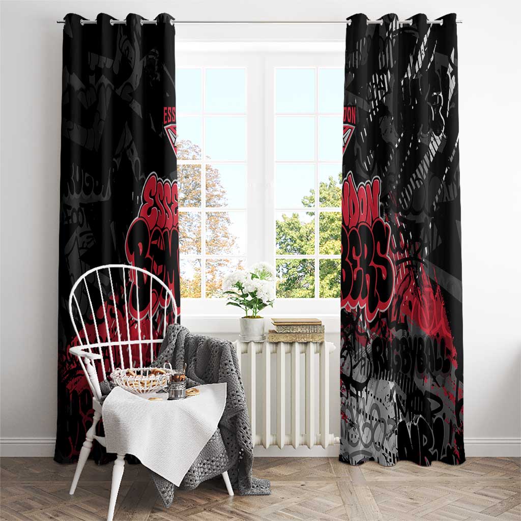 Essendon Bombers Window Curtain Urban Graffiti Street Art - Bold Abstract Spray Paint