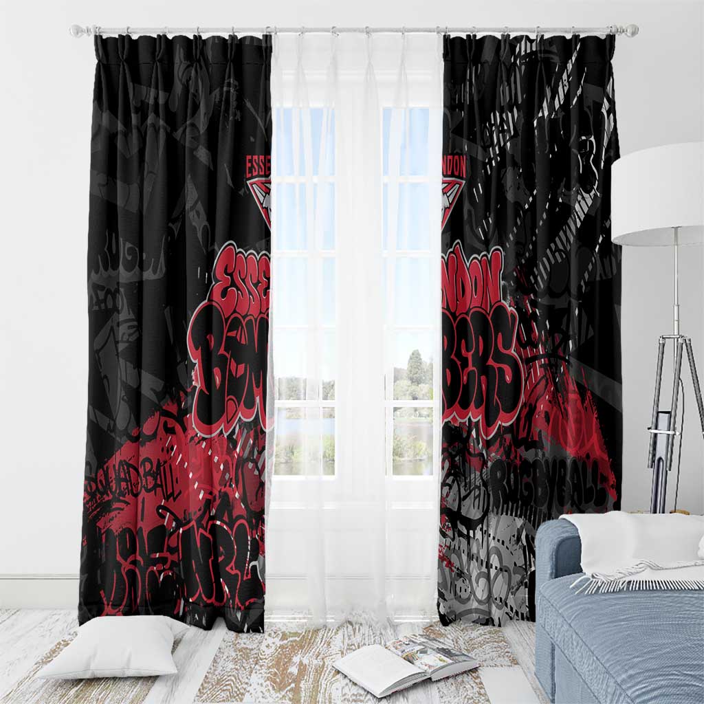 Essendon Bombers Window Curtain Urban Graffiti Street Art - Bold Abstract Spray Paint