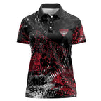 Essendon Bombers Women Polo Shirt Urban Graffiti Street Art - Bold Abstract Spray Paint